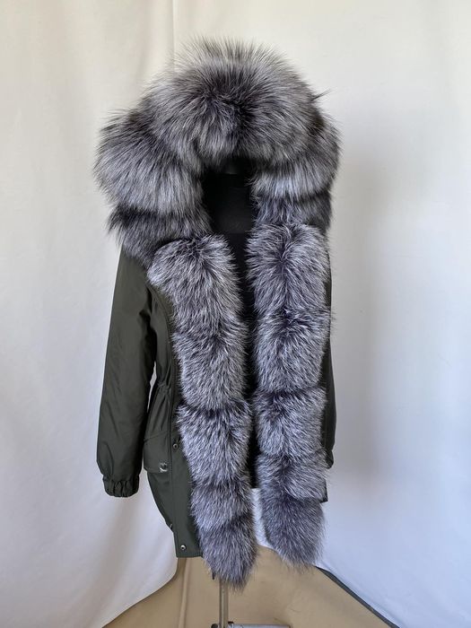 Женская зимняя парка, куртка с мехом финской чернобурки, 42-60 размеры