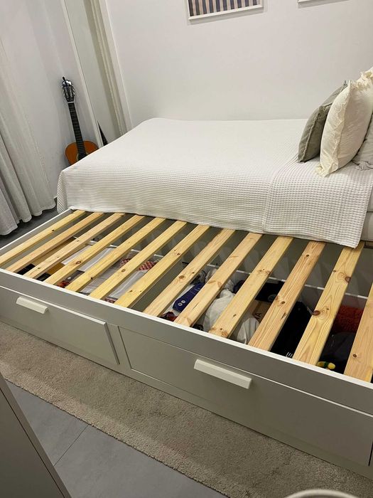 Cama individual/dupla IKEA BRIMNES, como NOVA