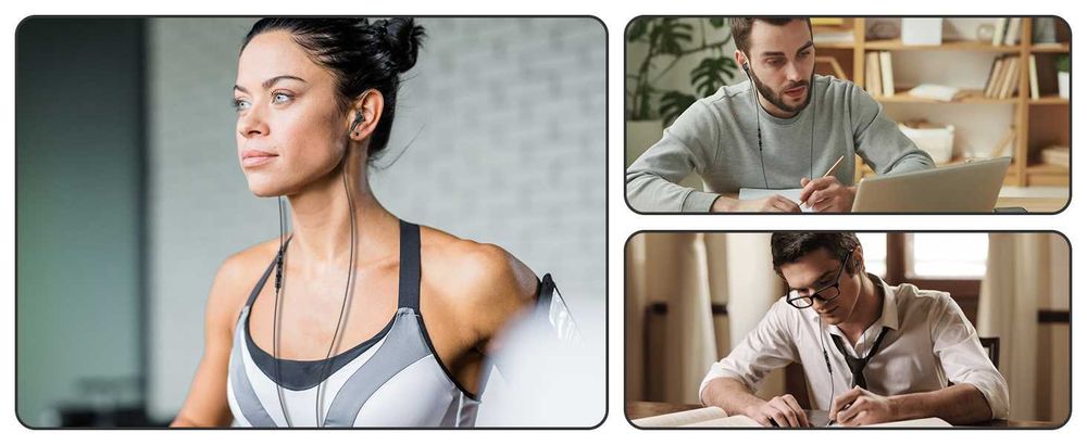 Słuchawki douszne z mikrofonem USB-C do telefonu tabletu magnes etui