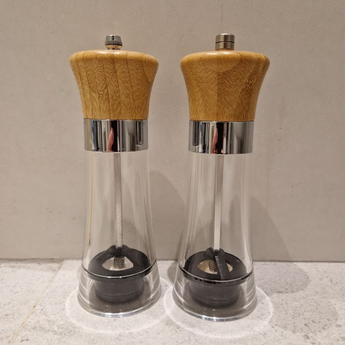 Livarno Zestaw młynków do soli i pieprzu solniczka i pieprzniczka przy