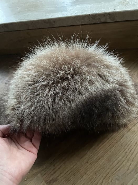 Czapka futro z lisa futro naturalne