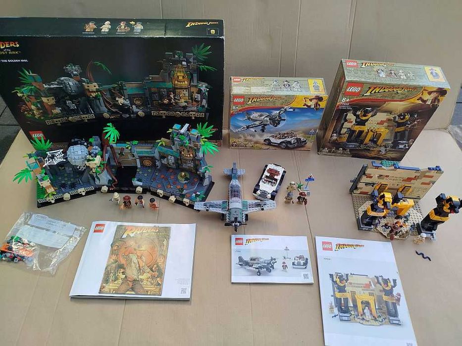 Lego Indiana Jones:  77015 Temple of the Golden Idol , 77012 Fighter Plane Chase, 77013 Escape from the Lost Tomb