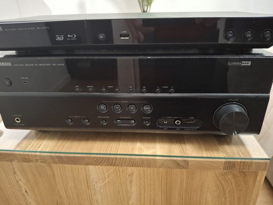 Kino domowe YAMAHA, amplituner, dvd, kolumny (głośniki)