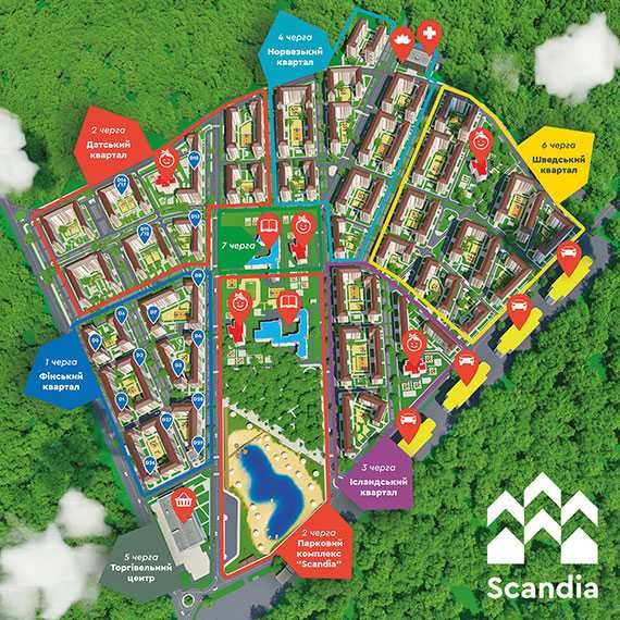 Без %! 1к Євродвушка в ЖК Scandia Бровари — ремонт під чистову + топ-локація DI
