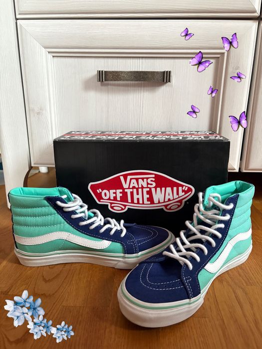 Nowe buty VANS granatowo-miętowe za kostkę