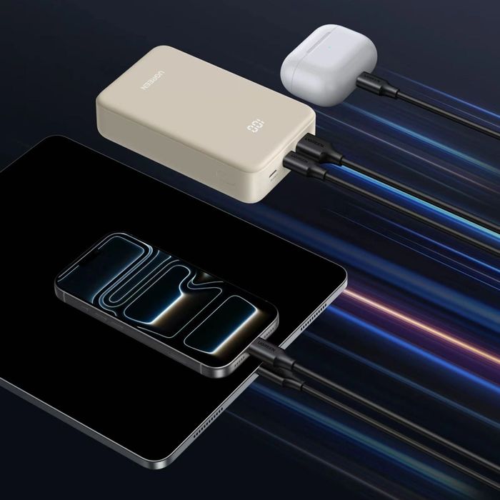 Powerbank Ugreen Nexode 20000mAh 30W USB-A USB-C kremowy 5Cv