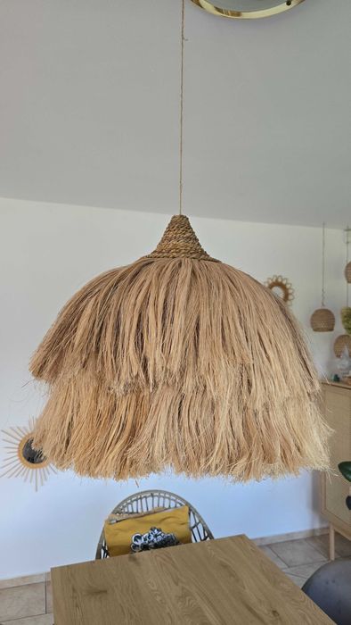 Duża lampa wisząca z Bali 50 cm – abaka, hiacynt wodny | lampa boho japandi wabi-sabi