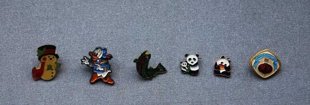 Pins Donald, Boneco neve, Peixe, Pandas, Friendship