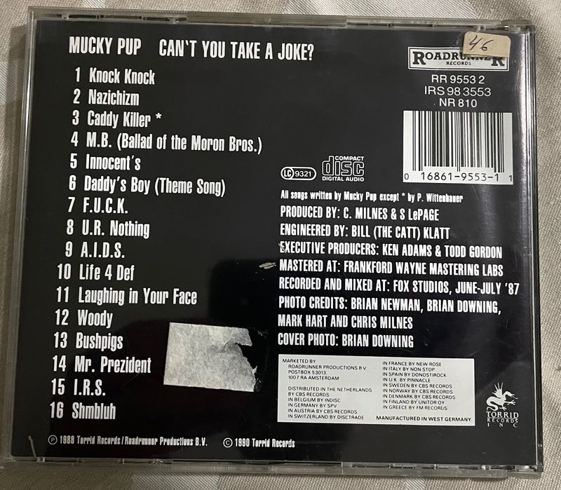 Mucky Pup ‎– Can't You Take A Joke? - cd