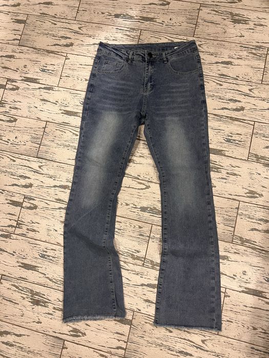 flared jeans blue сині