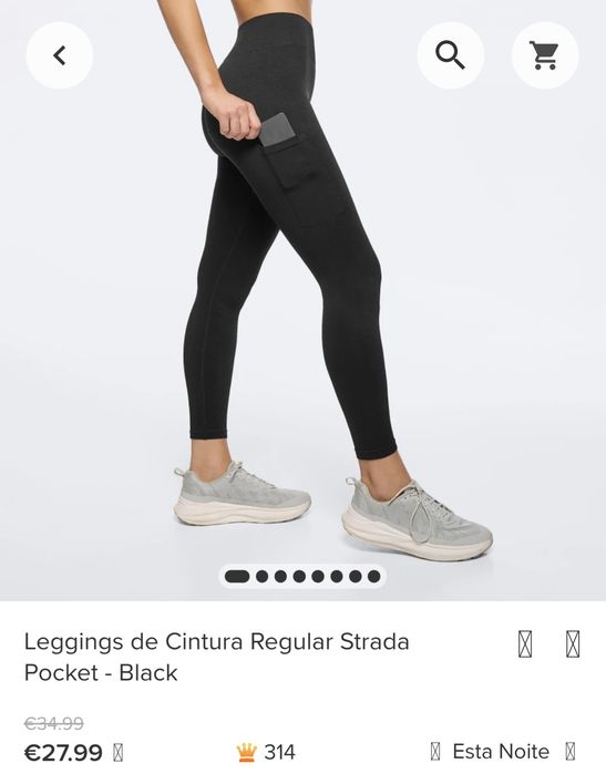 Leggings PROZIS de Cintura Regular Strada Pocket - Black XS - Novos