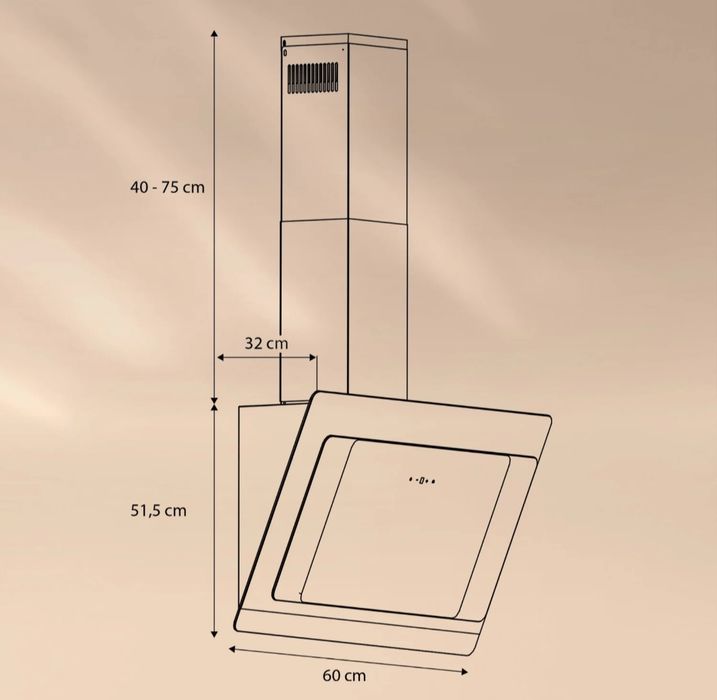 Okap smart kuchenny kominowy Klarstein  Czarny