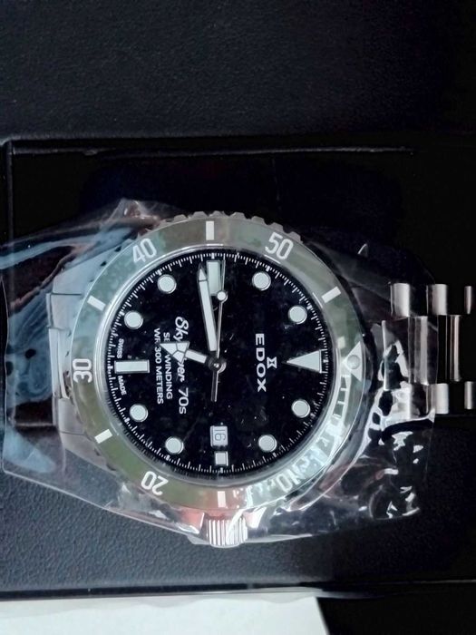 Акція!Новий Edox Skydiver 70s Black Dial Automatic Divers 801153VMNN 80115 3VM NN