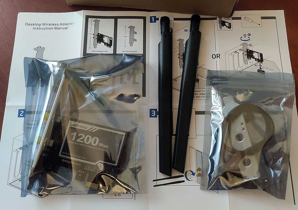 Wi-Fi (2,4/5 ГГц) карта DeRapid AC1200 з Bluetooth 4,2