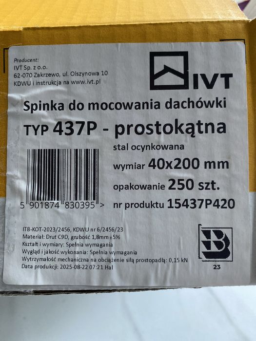 Spinki do mocowania dachówki