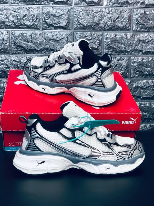 Мужские дышащие кросивки пума  / Красовки мужские лето 2026 puma extos axis / мужские кросовки пума кожа / сетка
