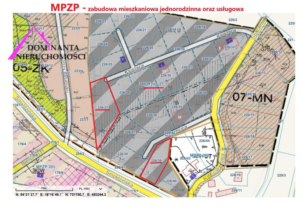 Działki budowlane, zabudowa mieszkaniowa, usługowa