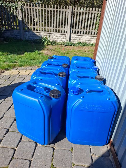 Kanister / Bańka plastikowa 20L z atestem UN (HDPE) – wypłukane, grube 4 sztuki