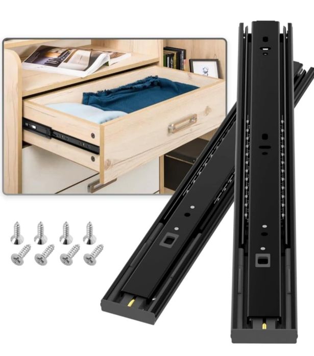 AOLISHENG 1 para prowadnic do szuflad z miękkim zamknięciem, 550 mm/ 4