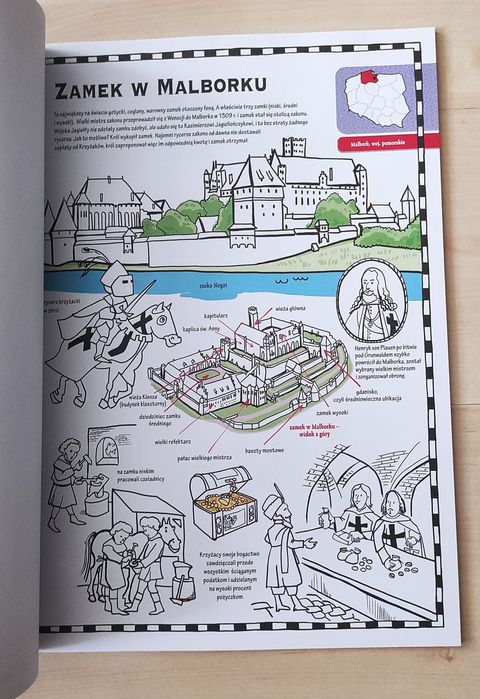 Duża kolorowanka XXL Zamki w Polsce Nowa