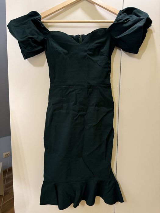 Ciemnozielona sukienka mini bodycon Vesper