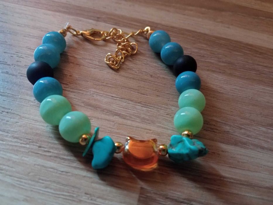 Bransoletka ochronna , oko proroka z naturalnymi kamieniami