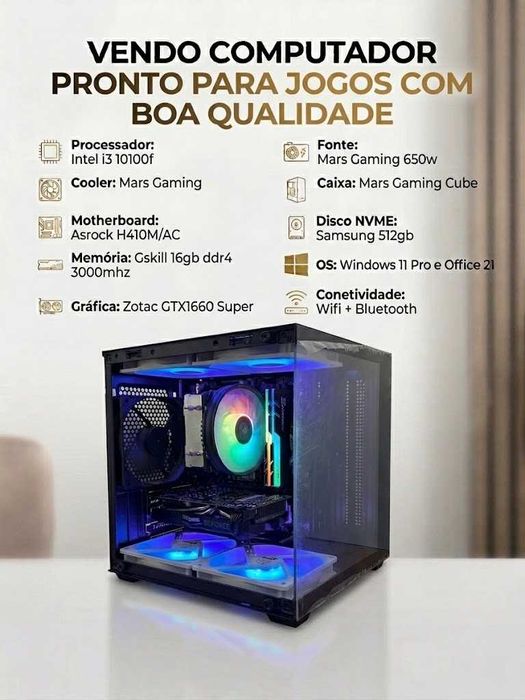 Computador i3 10100f 1660S