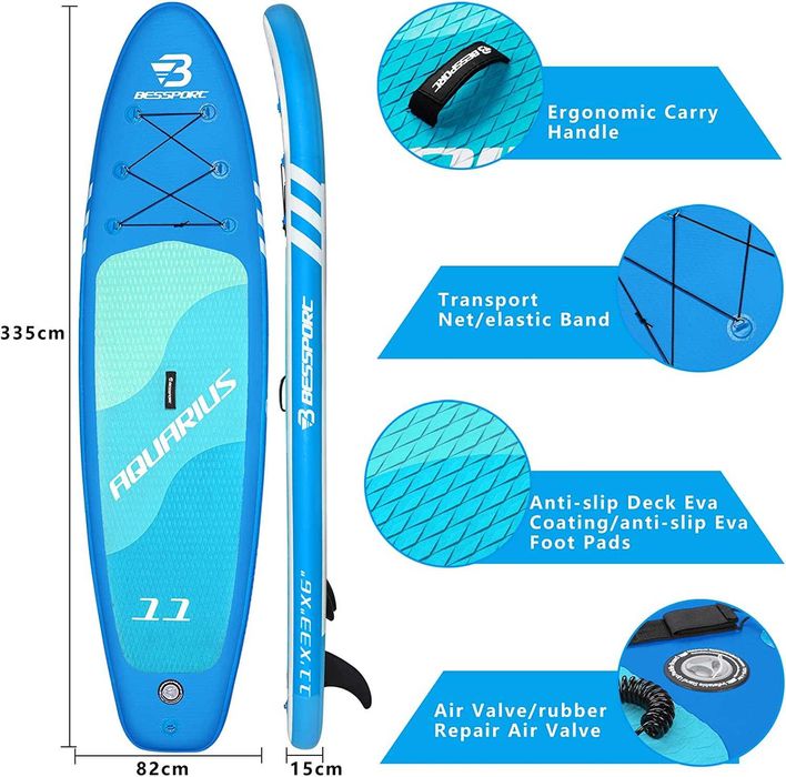 (NOVA) Prancha de Stand Up Paddle, SUP, cor azul e branco