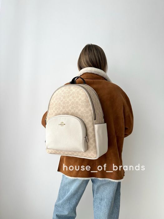 COACH Court Backpack Жіночий шкіряний рюкзак женский кожаный рюкзачек