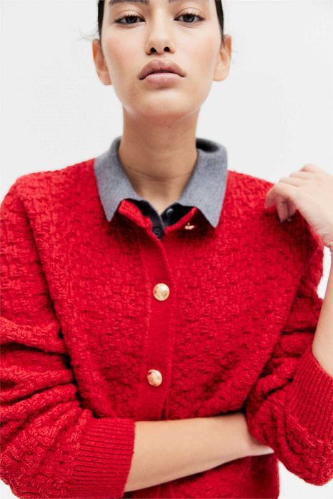 Червоний кардиган H&M L