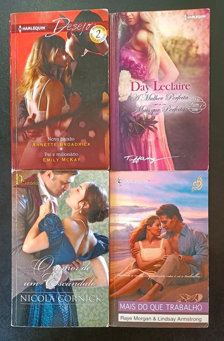 4 liros Harlequin com  duas histórias