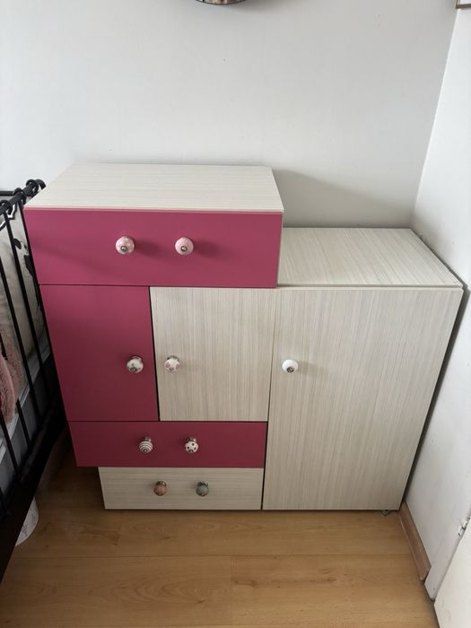 Szafka szafa komoda dla dziecka dziewczynki szuflady półki