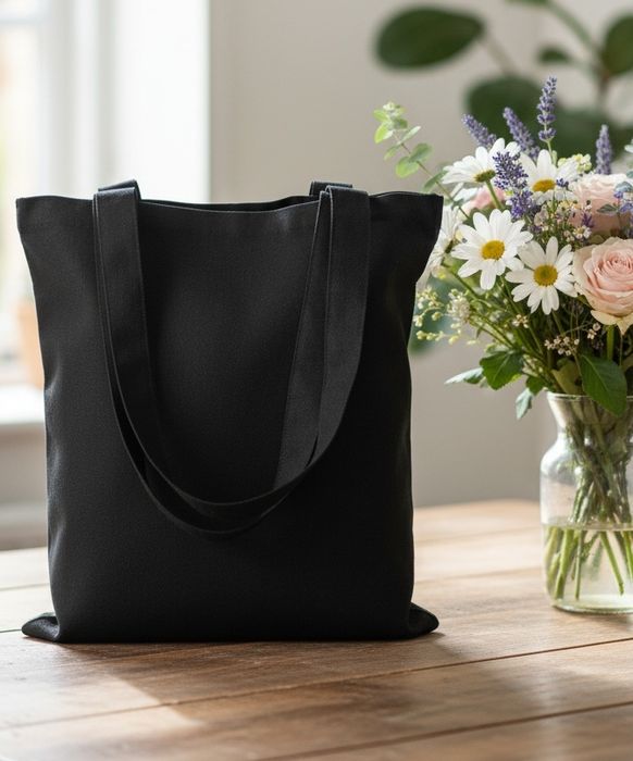 Шопер чорний двунитка бавовна 100%