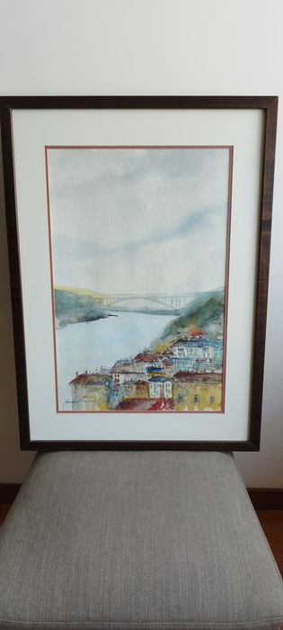 Painting / Watercolor of Porto by Artist Xavier Galiza