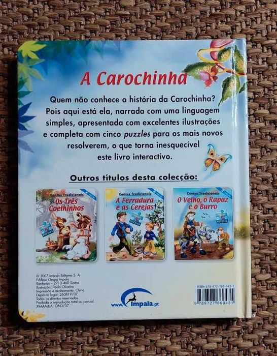 A Carochinha livro com puzzles
