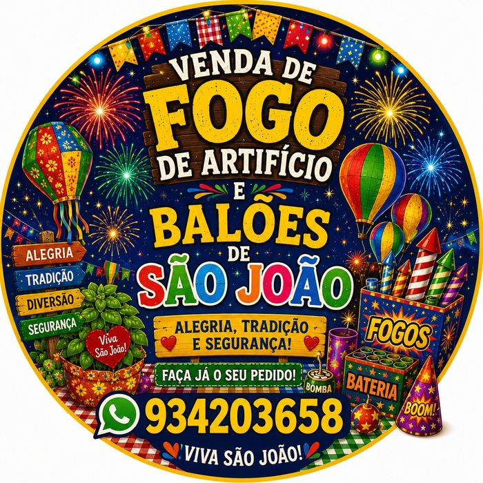 Balões S.João e luzes coloridas