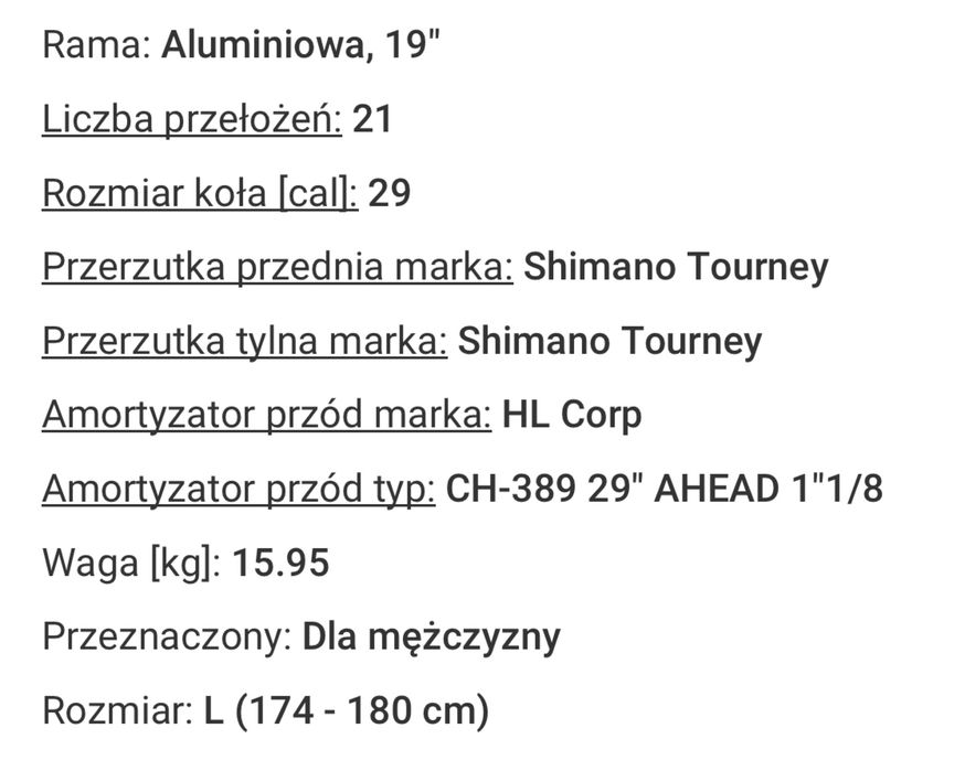 Rower górski 29 cali