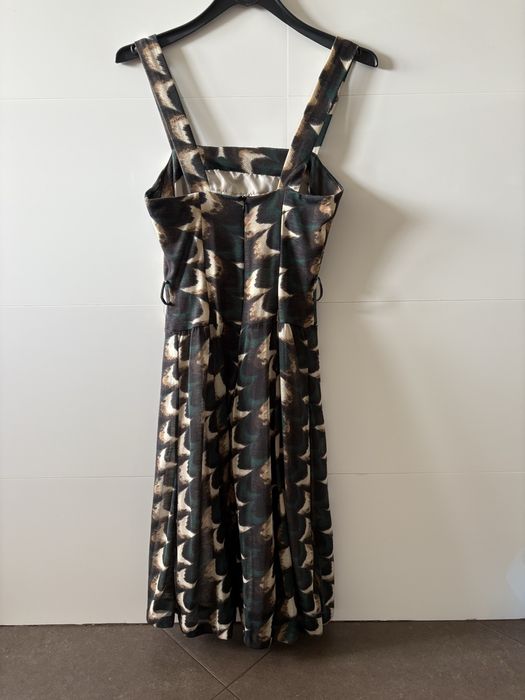 Vestido Mango Alças forrado castanho