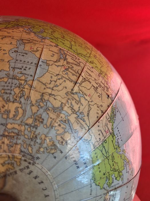 Stary duży globus podświetlany z lat 60 - 70 PRL-U