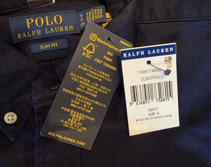 Camisa Polo Ralph Lauren azul escura Navy