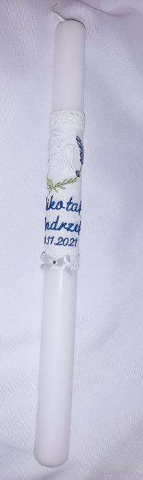 Zestaw szatka + świeca anioł kwiaty okapnik Gratis