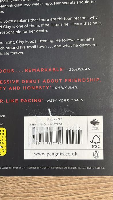 13 Reasons why Livro - Jay Asher