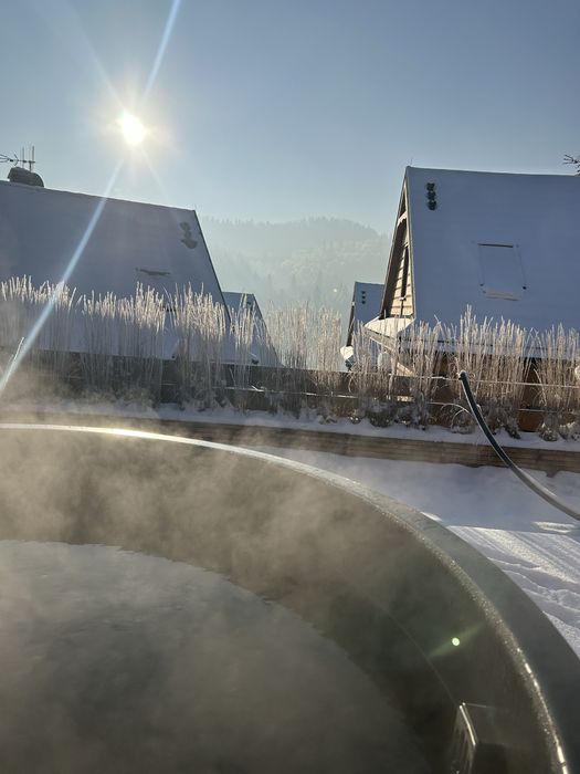 Domek w górach jezioro z prywatną balią jacuzzi ferie kominek