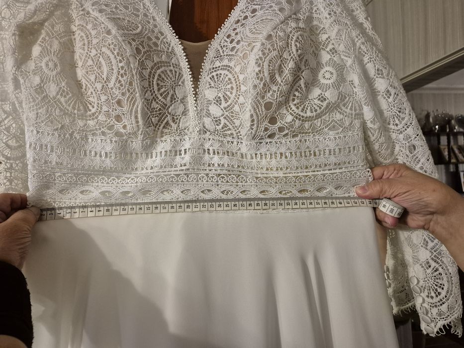 Sukienka ślubna boho 48-50 IDEALNA DLA NISKICH KOBIET