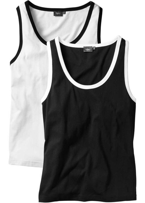 T-shirt męska 2 sztuki ( biała i czarna) bez rękawów Bawełna R S 44/46