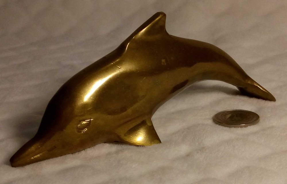Metalowy Delfin, ciężarek do papieru (Kolekcja, Dekoracja)