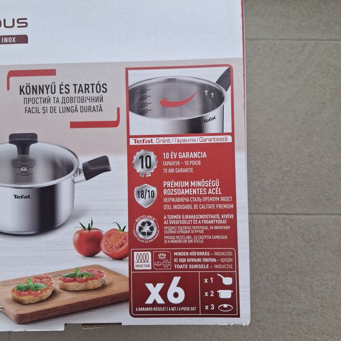 Zestaw garnków stalowych Tefal Delicious, 6 elementów, srebrne