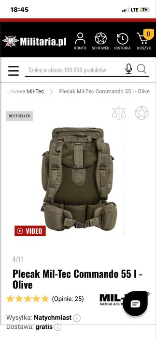 Plecak Mil-Tec Commando 55 l - Olive