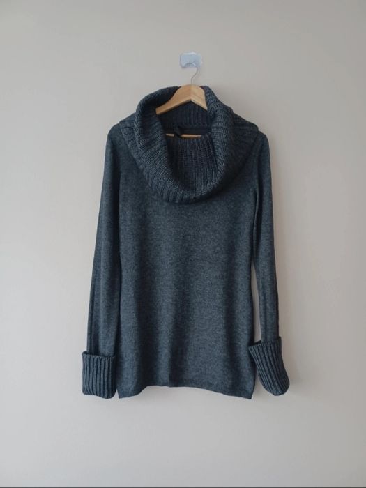 Sweter z golfem casual L ciemnoszary 50%wool Halluber