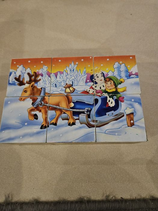 Drewniane klocki z 6 obrazkami